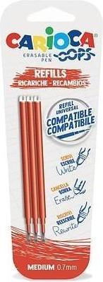 Carioca 43041/03 pen refill Red Medium 3 piece(s) (Red, 0.70 mm, 3 pcs.)