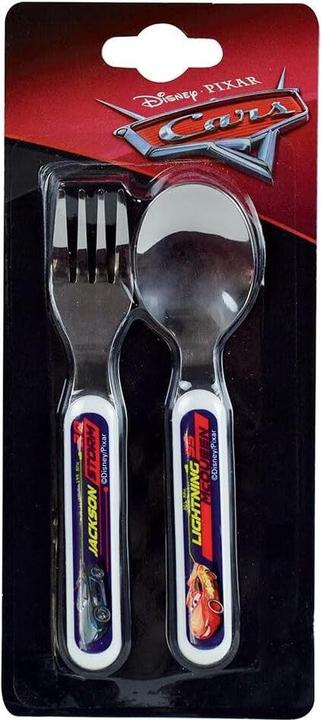 Image du produit set vaisselle verre assiette creuse, verre paille, 2 lots de couverts enfant disney cars