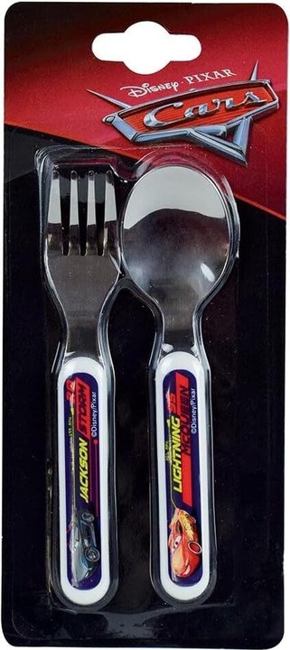 Produktbild geschirrset glas suppenteller, glas strohhalm, 2 sätze kinderbesteck jemini disney cars