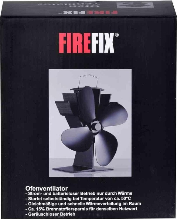 Produktbild FireFix 2100 Kaminofen-Ventilator (stromlos), Schwarz