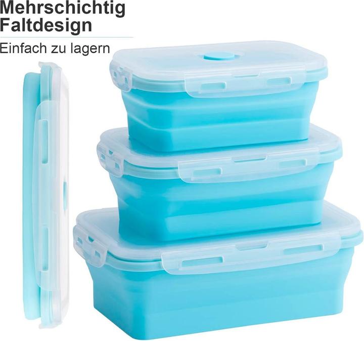 Produktbild König Design Gefrier Dosen Lebensmittel Vorrats Behälter Frischhaltedosen Deckel Faltbar (0.80 l)