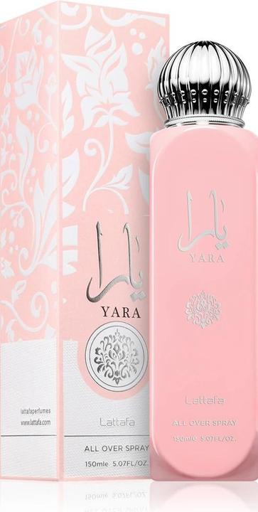 Produktbild Lattafa All Over Spray (150 ml, Body Mist, Körper- & Haarduftspray, Cremig, Süss, Tropische Mango, Vanille)