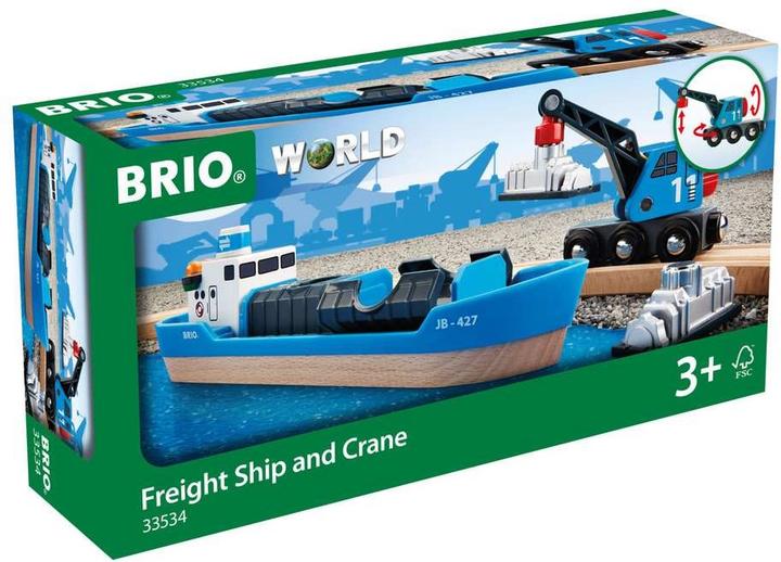 Produktbild Brio Containerschiff mit Kranwagen
