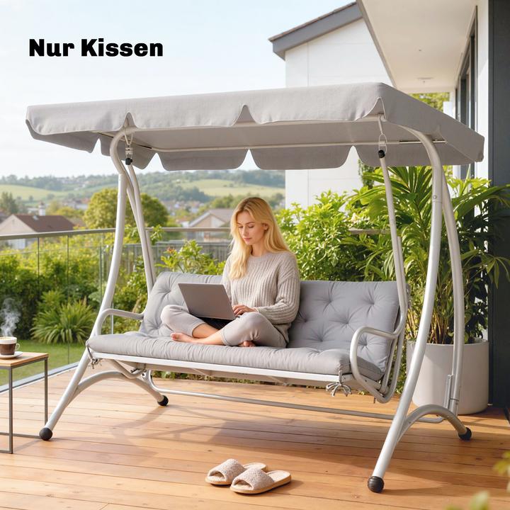 Image du produit Outsunny Bankauflage Polyester, Schaumstoff Hellgrau (150 x 98 cm)