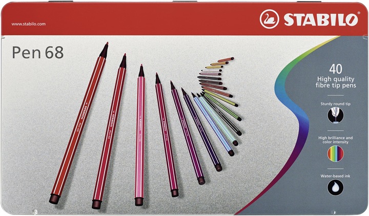 Produktbild STABILO Pen 68 Premium-Filzstift (Mehrfarbig, 40 x)
