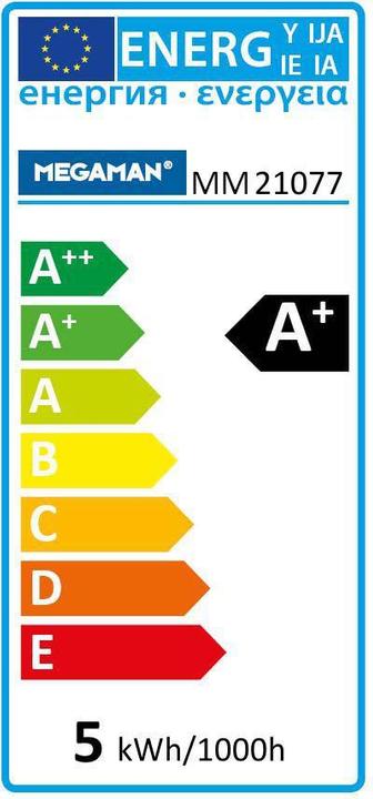 Etichetta energetica Megaman Lampada classica a LED (E27, 470 lm, 5 x)
