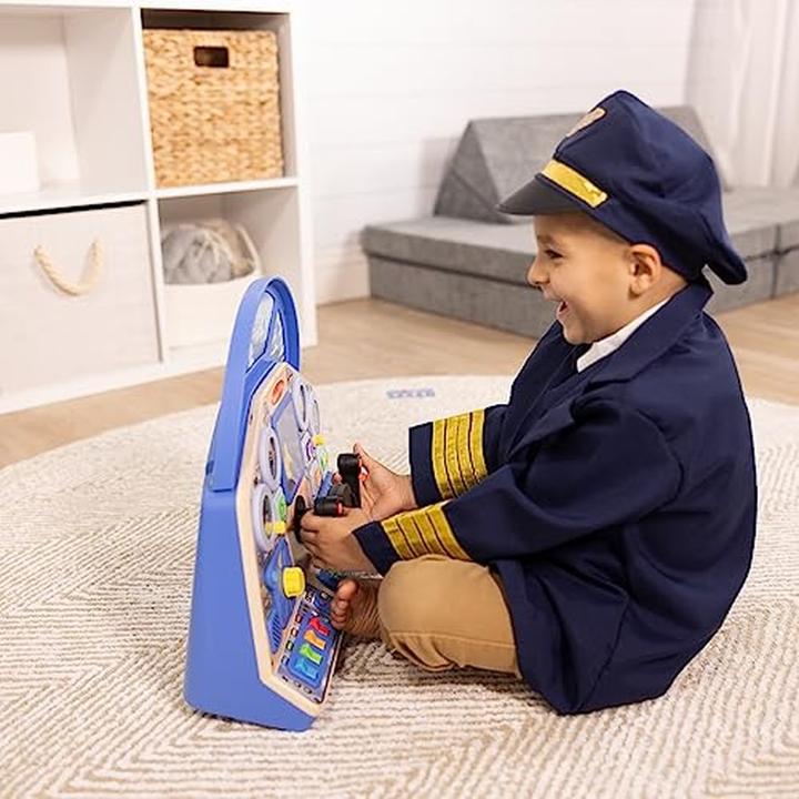 Productafbeelding Melissa & Doug - Interactief dashboard voor vliegtuigpiloten, houten speelgoed voor jongens en meisjes vanaf