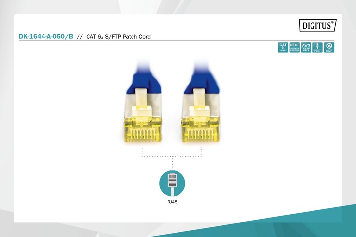 Produktbild Digitus Netzwerkkabel (S/FTP, CAT6a, 5 m)