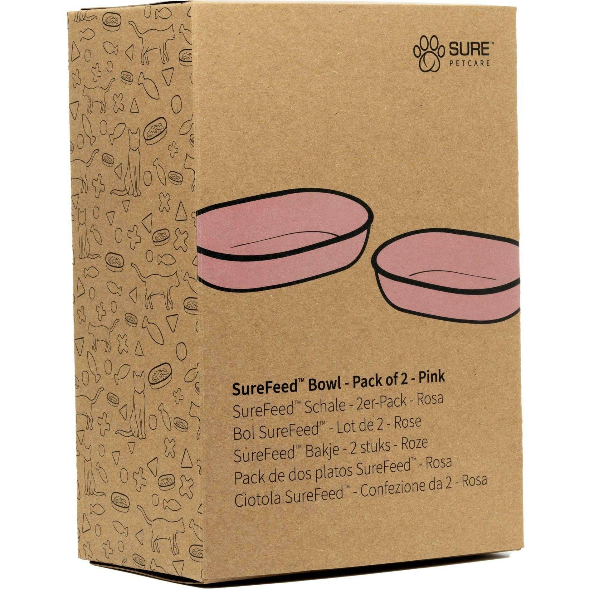 Comparer les prix de Surefeed Distributeur de nourriture à puce électronique pour chien et chat - accessoires : 2 bols de remplacement, 400 ml, rose