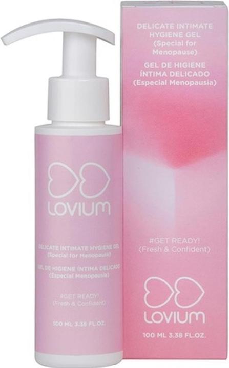 Immagine prodotto Lovium Gel intimo per donne in menopausa Speciale Igiene Vaginale Arricchito con Aloe Vera Senza Parabeni (100 ml, Gel intimo)