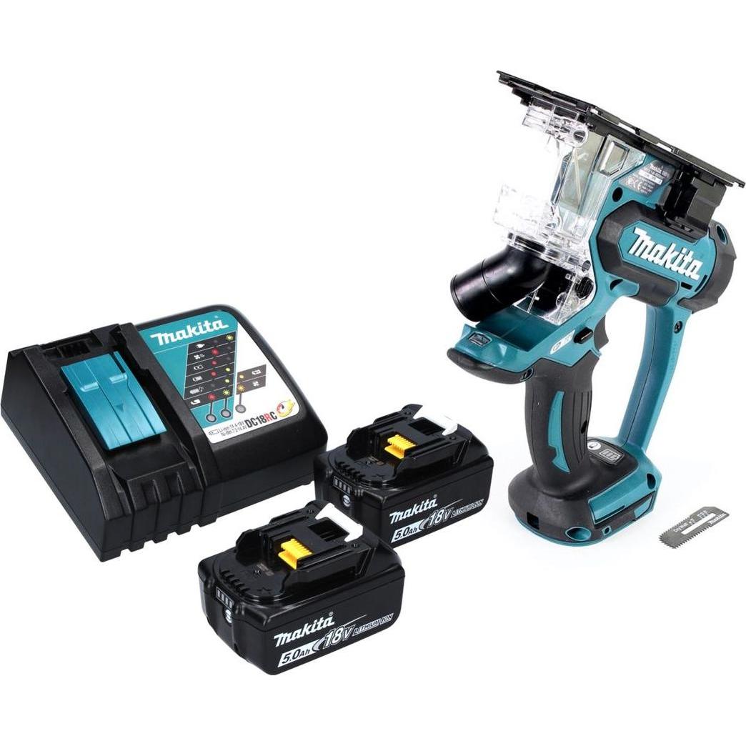 Thumbnail - Makita, Stichsäge, DSD 180 RT Akku Gipskartonsäge 18 V + 2x Akku 5,0 Ah + Ladegerät