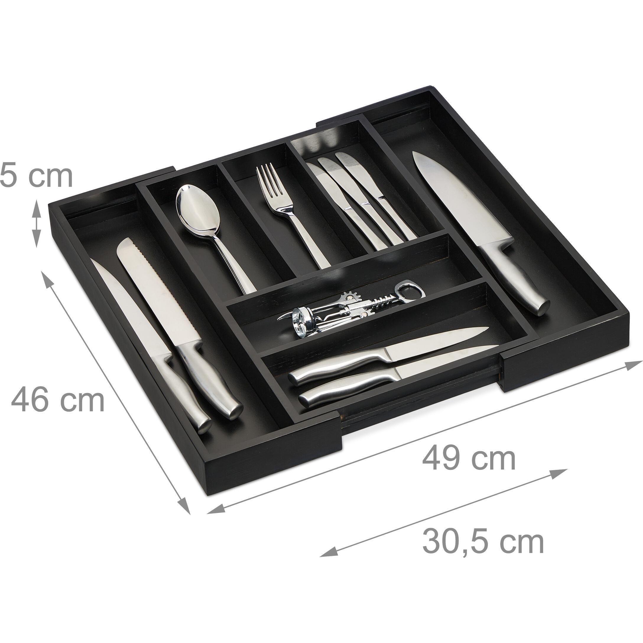 Thumbnail - Relaxdays Besteckkasten, Besteckkasten, Schwarz