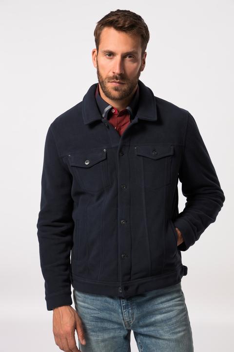 Actual product image JP1880 Fleece jacket, trucker style, button placket, breast pockets, up to 8 XL (XL)