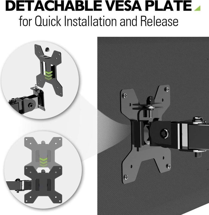 Actual product image Techly Mounting Kit for Monitor (Adjustable Arm) - Black - Screen Size: 33- (Table, 32.01")