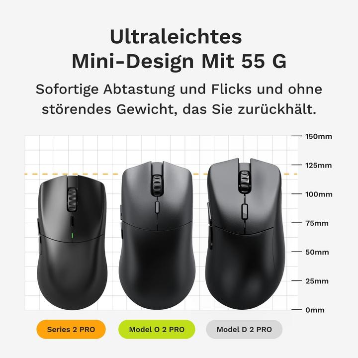 Actual product image Glorious Series 2 PRO Wireless Gaming Maus - schwarz (Cable, Wireless)