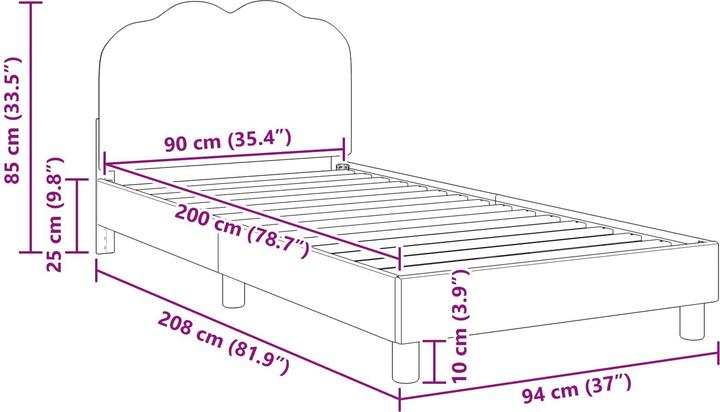 Image du produit vidaXL Modernes Bett (90 x 200 cm)