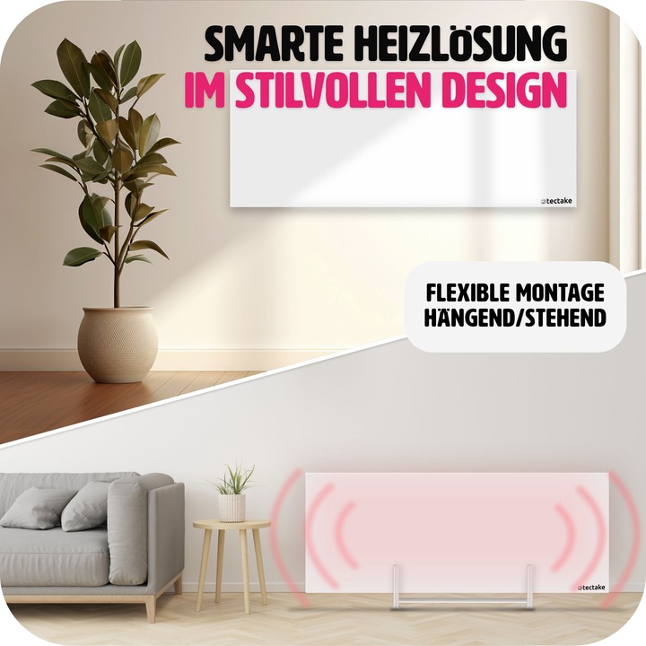 Produktbild tectake Hybrid Infrarotheizung mit Thermostat und Überhitzungsschutz (550 W)