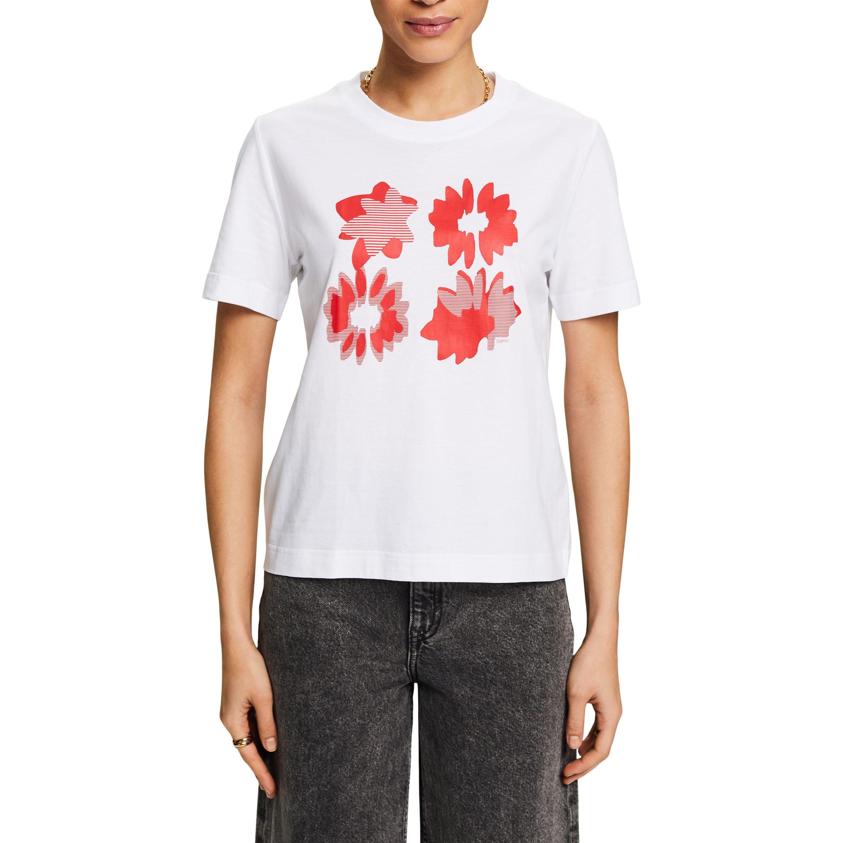 Thumbnail - Esprit, Damen, Shirt, t-shirt it rundhalsausschnitt, daen, Weiss, (M)