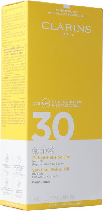 Produktbild Clarins Sun - Gel-en-Huile Solaire Corps SPF30 (Sonnencreme, SPF 30, 150 ml, 197 g)
