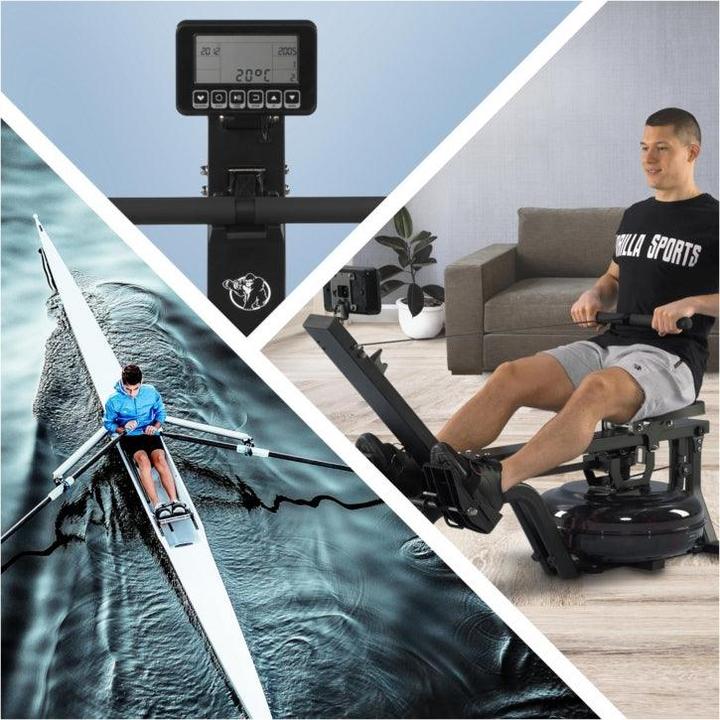 Actual product image Gorilla Sports Water rowing machine with training computer