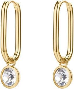 Actual product image Brosway Oval Gold-Plated 2in1 Earrings With Symphonia Crystal Bym194