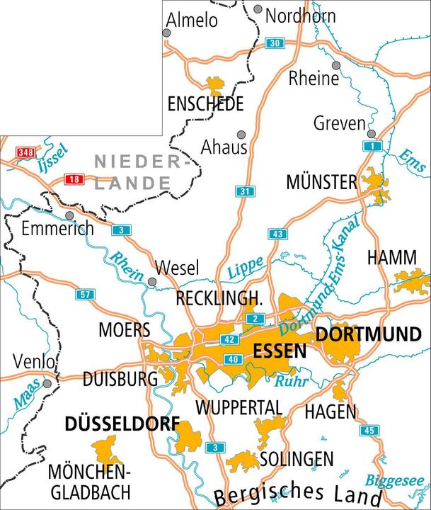 Produktbild ADFC-Radtourenkarte 10 Münsterland Niederrhein 1:150.000, reiss- und wetterfest, GPS-Tracks Download