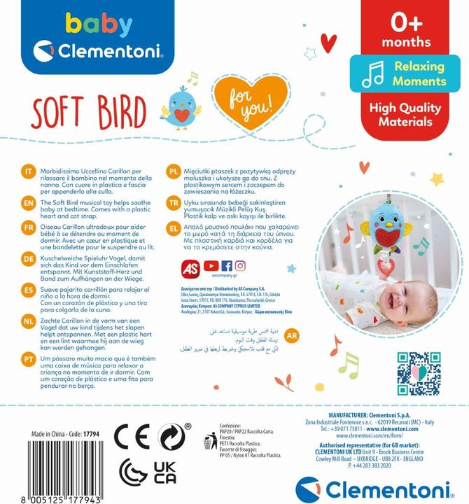 Image du produit Clementoni Bébé - Boîte à musique douce Oiseau