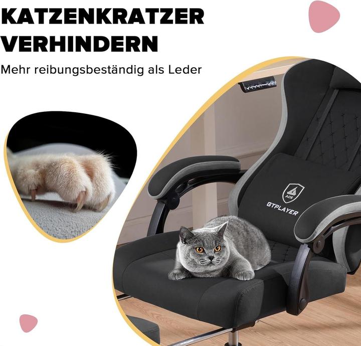 Actual product image Gtplayer Ergonomic Office Chair with Butterfly Embroidery, Breathable Fabric, and Interlacing Armrests