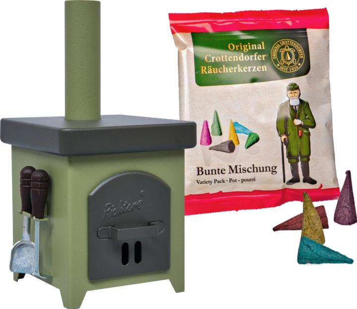 Crottendorfer Original Hüttenofen - Räucherofen aus Metall inkl. Räucherkerzenhalter