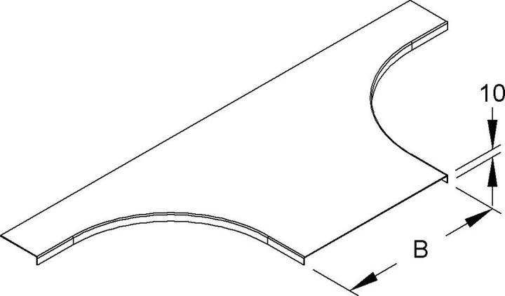 Actual product image Niedax NIE RTAD 200 E3 cover for surface-mounted T-piece, width 204 mm stainless steel