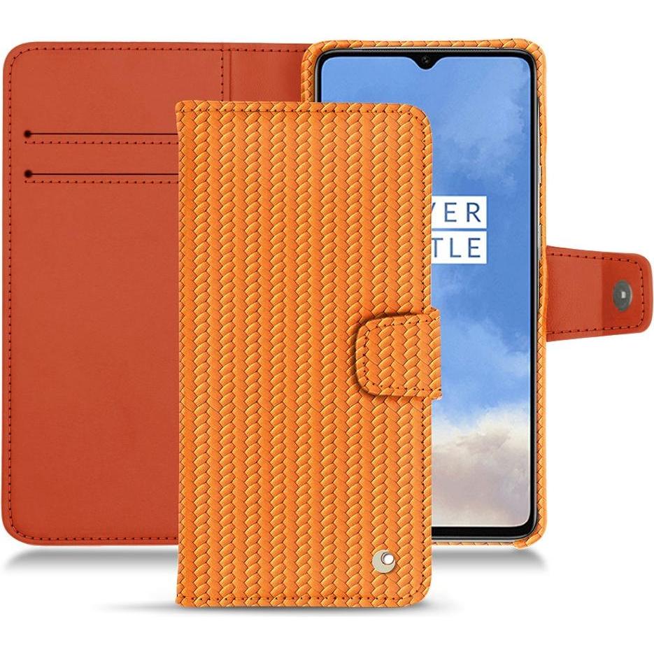 Noreve Lederschutzhülle Wallet (OnePlus 7T), Smartphone Hülle, Orange