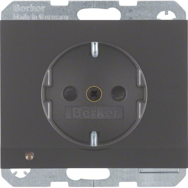 Berker, Steckdose, 41097006 Einsatz Steckdose mit LED-Orientierungslicht K1 anthrazit
