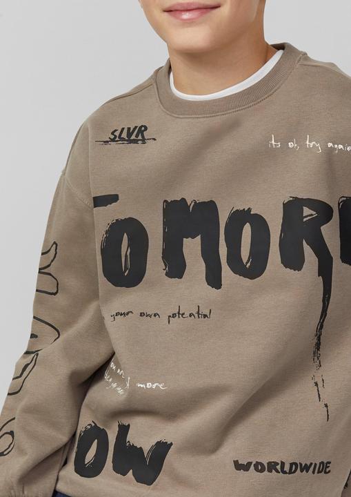 Produktbild s.Oliver Sweatshirt Oversized Sweatshirt mit All-over-Print (134, 140)