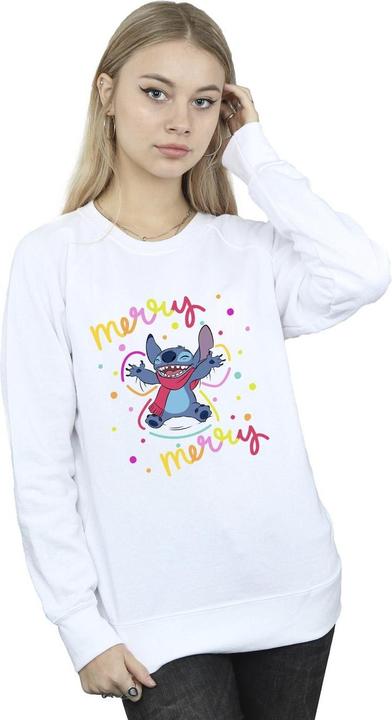 Actual product image Disney Womens/Ladies Lilo & Stitch Merry Rainbow Sweatshirt (XXL)