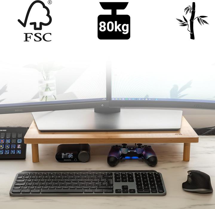 My Fat Gorilla Ergonomischer Monitorstnder aus Bambus