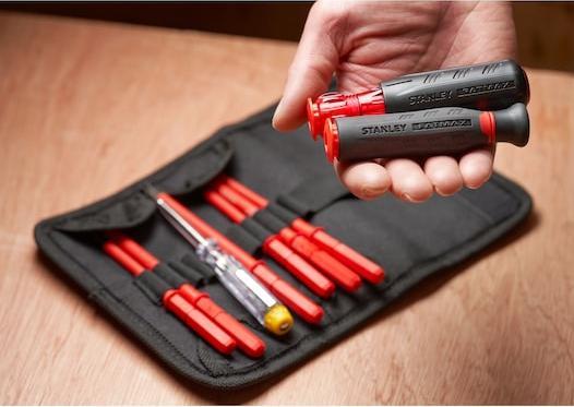 Actual product image Stanley Screwdriver Set Multi-Bit 1000V (Pozidriv cross recess (PZ), Port, Phillipps cross recess (PH))