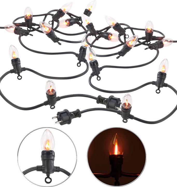 Immagine prodotto Lunartec Set di 2 catene luminose decorative con ottica a fiamma (4.20 m)