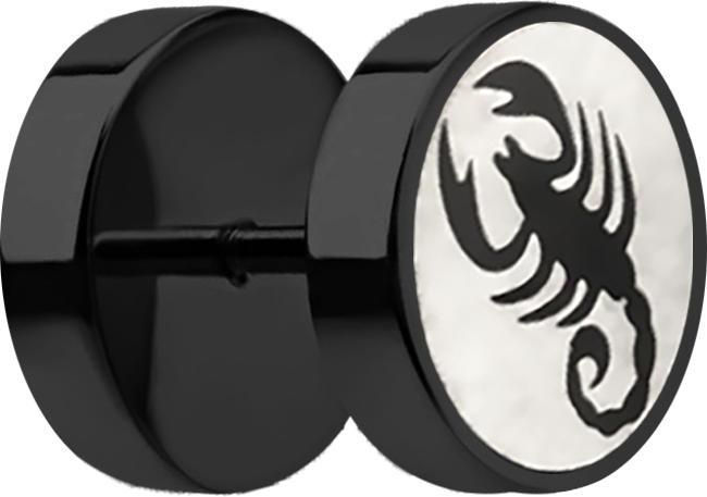 Immagine prodotto Star Piercing Fake Plug schwarz mit Skorpion (senza ottone, Acciaio chirurgico 316L)