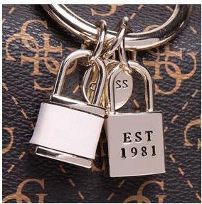 Image du produit Guess Tyren, Polyurethane, Textile Bag, Mini, Brown Stone, For Women, 26 x