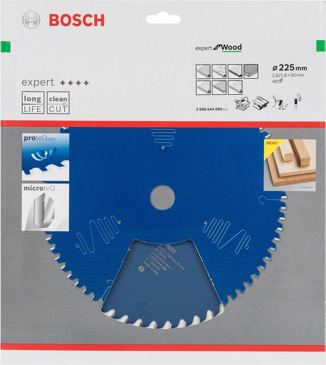 Immagine prodotto Bosch Professional Zubehör Lama circolare Expert per legno, 225 x 30 x 2,6 mm, 48