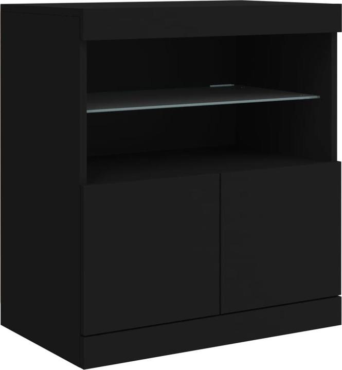 Image du produit vidaXL Buffet avec éclairage LED noir 142,5x37x67 cm,Couleur