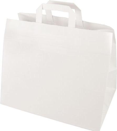 Actual product image Papstar Paper carrier bag, 320 x 170 x 270 mm, white made of kraft paper, 70 g/sqm, load capacity: 5 kg (Gift bag, 50 x)