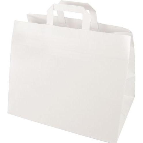 Papstar, Geschenkverpackung, Papier-Tragetasche, 320 x 170 x 270 mm, weiss aus Kraftpapier, 70 g/qm, Tragkraft: 5 kg, mi...