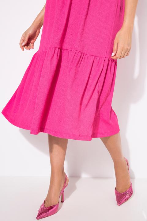 Produktbild Ulla Popken Stufenkleid, A-Linie, Rundhalsausschnitt, Halbarm (56)