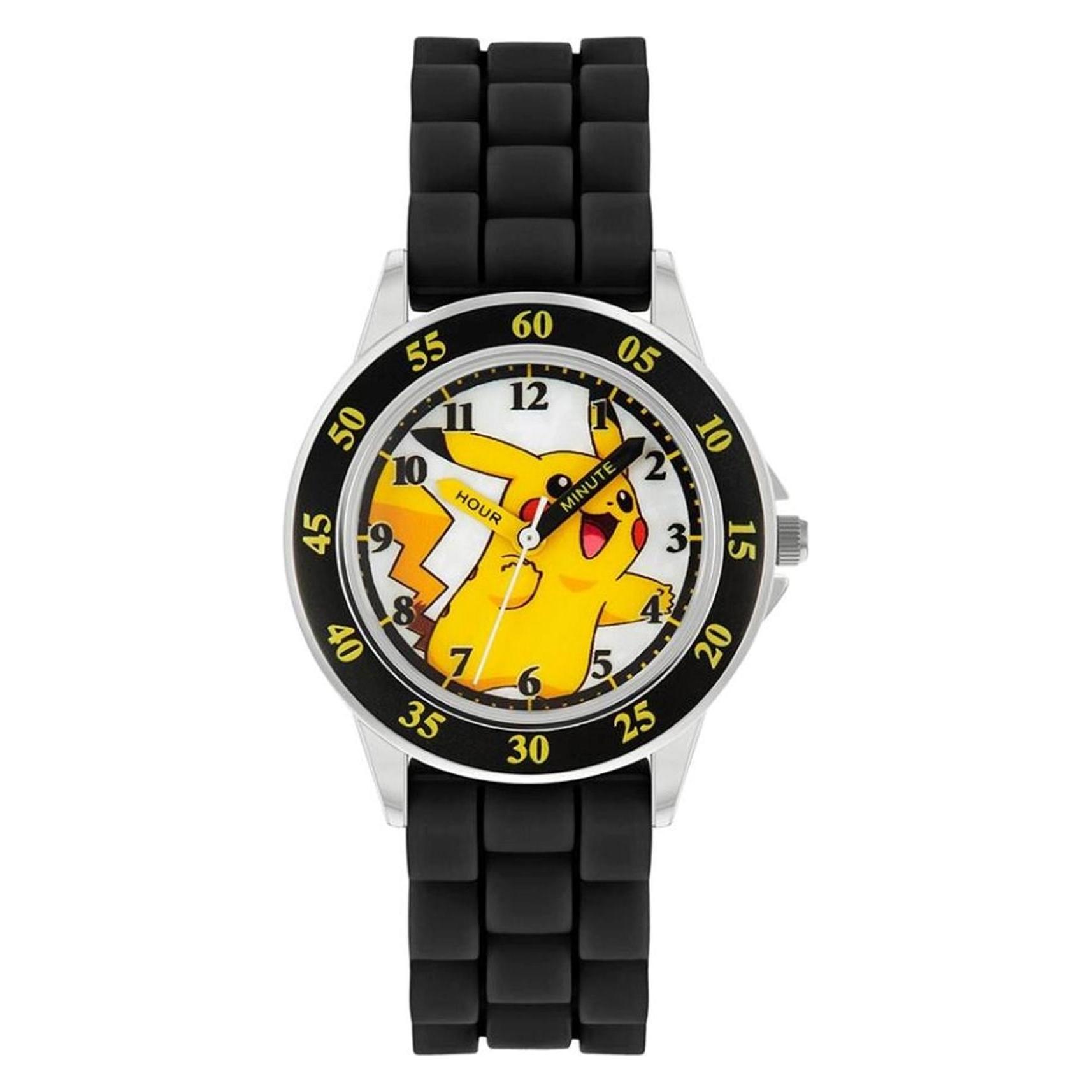 Disney, Armbanduhr, Pokemon Unisex-Kid's Analog Quartz Watch With Silicone Strap POK9048, Schwarz