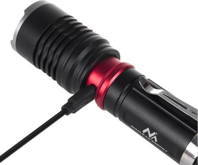 Immagine prodotto Maclean MCE220 Torcia MCE220 LED Cree 800 Lumen + Caricabatterie + Supporto per bicicletta (10 cm, 800 lm)