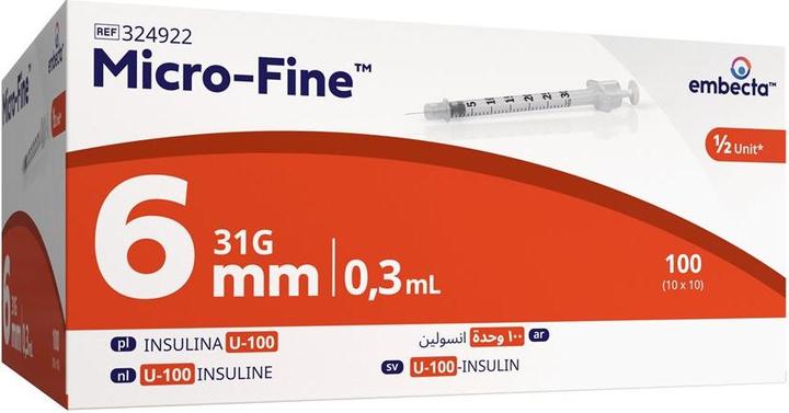 Produktbild BD SafeAssist Embecta U100 Micro-Fine Insulinspritzen