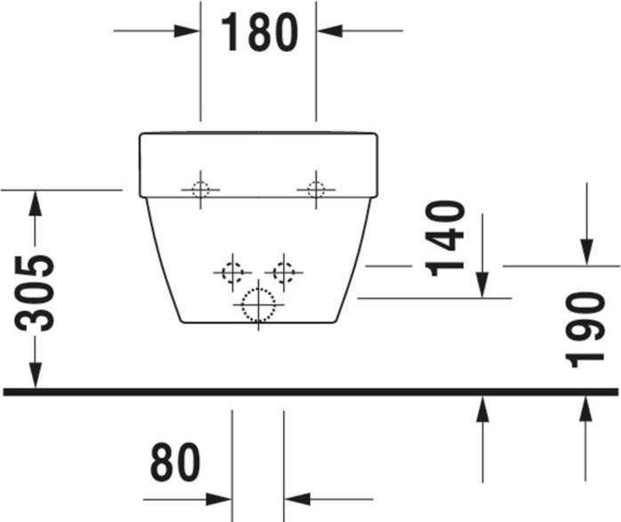 Actual product image Duravit Wall-mounted bidet VERO AIR m ÜL HLB 370x570mm 1 tap hole white WG