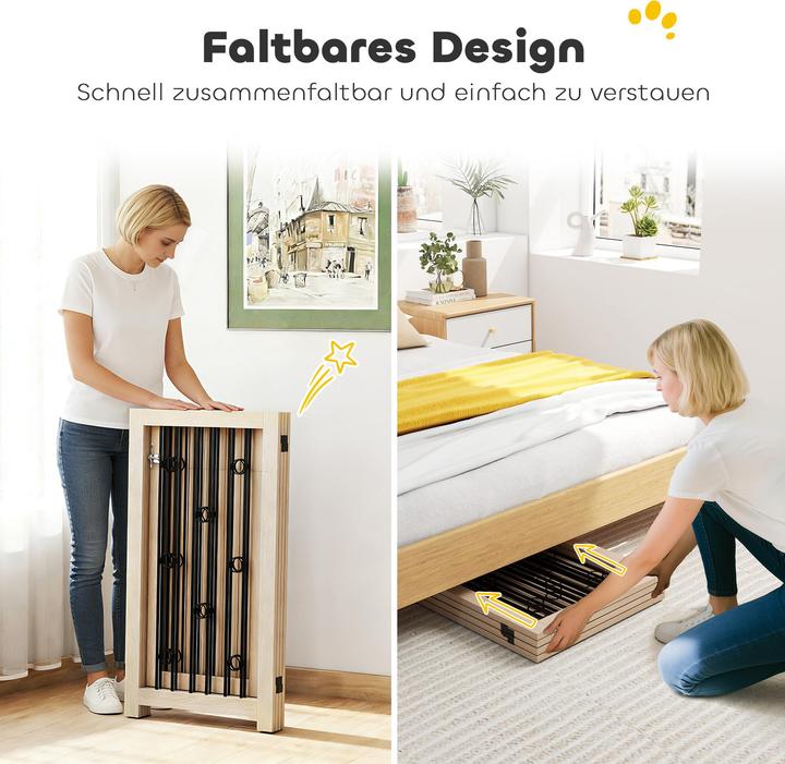 Immagine prodotto PawHut Absperrgitter Hund MDF, Stahl Eiche
