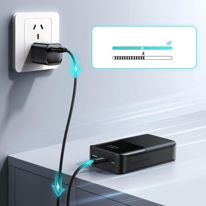 Actual product image Joyroom JR-QP192 Star Series Mini 22.5W Digital Display Fast Charging Power Bank 20000mAh – Black (20000 mAh, 22.50 W, 77 Wh)